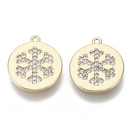Brass Micro Pave Cubic Zirconia Charms KK-N232-71-NF-1