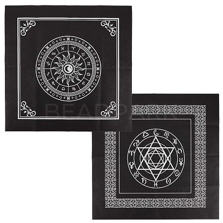CREATCABIN 2 Sheets 2 Style Non-Woven Fabric Tarot Tablecloth for Divination AJEW-CN0001-62A-1