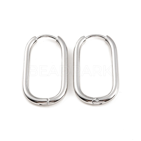 Non-Tarnish 304 Stainless Steel Oval Hoop Earrings EJEW-M218-02B-P-1