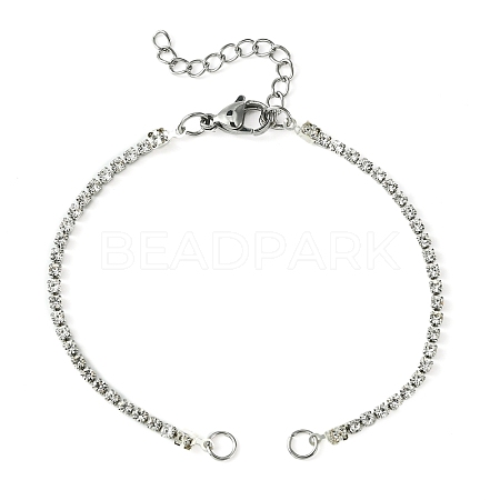Iron Rhinestone Strass Chains Bracelet Makings AJEW-JB01170-1
