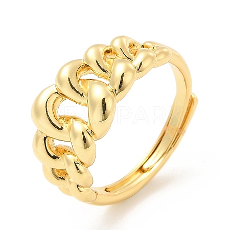 Rack Plating Brass Crown Adjustable Ring for Women RJEW-E064-07G-1