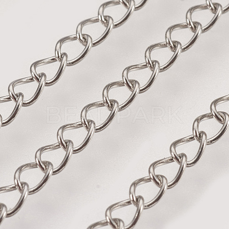 Tarnish Resistant Handmade 304 Stainless Steel Curb Chains STAS-P200-11P-1