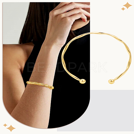 1Pc Alloy Open Cuff Bangles BJEW-LP0004-09G-1