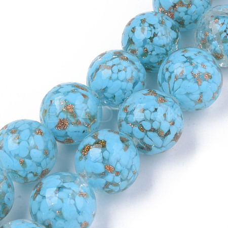 Handmade Gold Sand Lampwork Beads LAMP-S194-008C-02-1