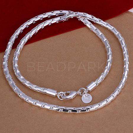 Popular Silver Color Plated Brass Coreana Chain Necklaces For Men NJEW-BB12821-1