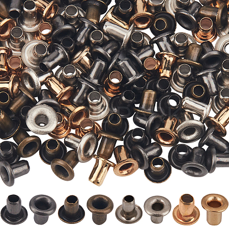 400Pcs 4 Colors Brass Grommet Eyelet Findings FIND-GF0006-42A-1