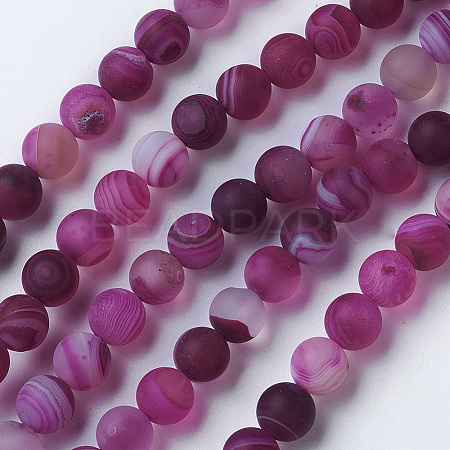 Natural Grade A Striped Agate/Banded Agate Beads Strands G-E478-01-6mm-1