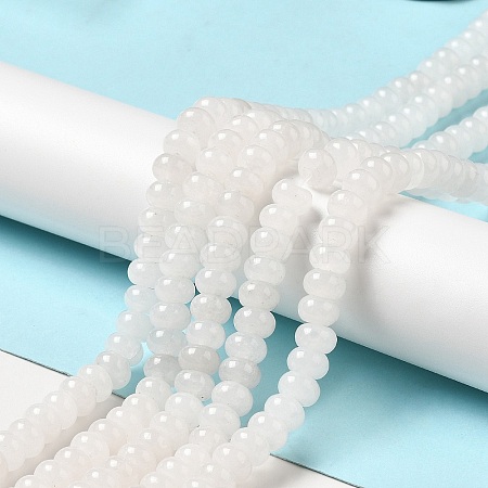 Natural White Jade Beads Strands X-G-D481-17A-1