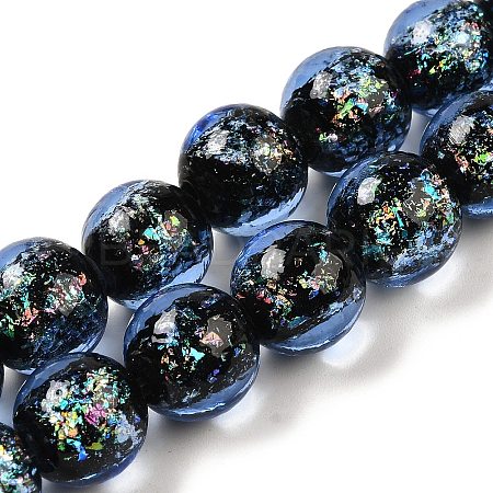 Handmade Dichroic Foil Glass Beads Strands DICH-U001-06I-1