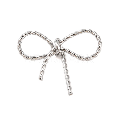 Non-Tarnish 304 Stainless Steel Twisted Bowknot Links Connector Charms STAS-S125-01P-1