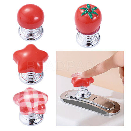 4Pcs 4 Styles Plastic Toilet Tank Button AJEW-TA0003-59-1