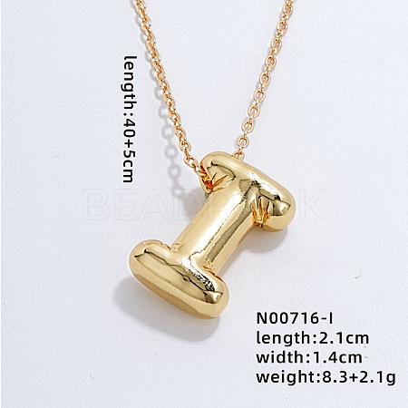 Stainless Steel Party Balloon Letter Pendant Cable Chain Necklaces for Women YF1942-9-1