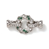 Brass Micro Pave Cubic Zirconia Fold Over Clasps KK-D259-05P-1