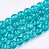 Crackle Glass Beads Strands X-CCG-Q001-6mm-06-1