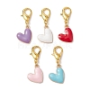 Heart Alloy Enamel Pendant Decoration HJEW-JM01491-1