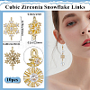 10Pcs Brass Micro Pave Clear Cubic Zirconia Connector Charms ZIRC-BBC0002-86C-2
