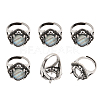 CHGCRAFT 6Pcs Adjustable Alloy Finger Ring Findings FIND-CA0007-36-1