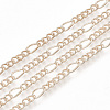 Brass Coated Iron Figaro Chain Necklace Making X-MAK-T006-03RG-3