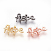 Brass Micro Pave Cubic Zirconia Letter Slide Charms ZIRC-P077-29-NR-1