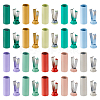 40Pcs 10 Colors Spray Printed Alloy Aglets for Shoelaces FIND-DC0005-09-1