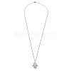 Brass Micro Pave Cubic Zirconia Pendant Necklaces NJEW-M211-04B-P-5