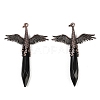 Natural Obsidian Faceted Pointed Bullet Shaped Big Pendants G-T145-01R-07-2