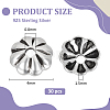 30Pcs Retro 925 Sterling Silver Bead Caps STER-BC0004-11-2