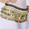 Golden Alloy Three Layers Flat Round Waist Belt AJEW-WH20002-09B-7