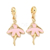 Rack Plating Alloy Enamel Ballet Dancer European Dangle Charms FIND-B034-46G-1