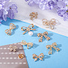 9Pcs 9 Styles Bowknot Shape Alloy Rhinestone Lapel Pin Backs for Backpack Clothes JEWB-TA0001-26-4