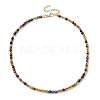 Faceted Round Natural Agate(Dyed & Heated) Beaded Necklaces for Women NJEW-JN04659-01-1