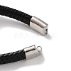 Men's Braided Black PU Leather Cord Bracelets BJEW-K243-33AS-4