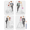 MAYJOYDIY US 1 Set Wedding Theme PET Hollow Out Drawing Painting Stencils DIY-MA0004-94-1