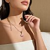 304 Stainless Steel Enamel & Plastic Pearl Pendant Necklaces WG418AA-02-2