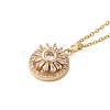 Brass Micro Pave Cubic Zirconia Pendant Necklaces NJEW-E106-11KCG-04-1