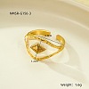 Preserved Flowers 304 Stainless Steel and Epoxy Resin Open Cuff Rings for Women FS-WGCF311-04-1