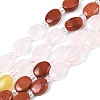 Cherry Quartz Glass & Synthetic Agate & Natural Red Jasper & Rose Quartz & Lemon Jade & Red Aventurine Beads Strands G-Z135-A13-2