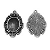 Tibetan Style Alloy Oval Cabochon Connector Settings TIBE-5198-AS-LF-1
