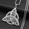 304 Stainless Steel Trinity Knot Pendant Necklaces NJEW-S007-04P-1