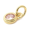 Brass Cubic Zirconia Charms KK-G554-02A-03-2