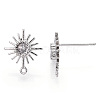 Brass Micro Clear Cubic Zirconia Stud Earring Findings KK-R132-064P-2