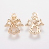 Brass Micro Pave Cubic Zirconia Charms KK-I613-09KCG-2