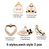 10Pcs 5 Styles Fashion Theme Alloy Enamel Pendants ENAM-FP0002-74-6