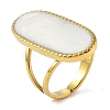 Oval 304 Stainless Steel Enamel Open Cuff Rings for Women RJEW-F166-25G-02-1