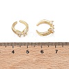 C-Shaped with Butterfly Brass Micro Pave Clear Cubic Zirconia Cuff Earrings EJEW-L316-01G-10-5