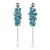 Electroplate Glass Faceted Rondelle Beads Dangle Earrings EJEW-JE03393-01-1