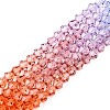Gradient Color Baking Paint Glass Bead Strands DGLA-A039-T4mm-A015-4