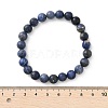 Natural Sodalite Round Beaded Stretch Bracelets BJEW-F203-05-4