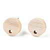 Ash Wood Stud Earring Findings EJEW-N017-011T-2