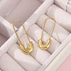 304 Stainless Steel Safety Pin Charm Huggie Hoop Earrings for Women EJEW-C096-41G-4